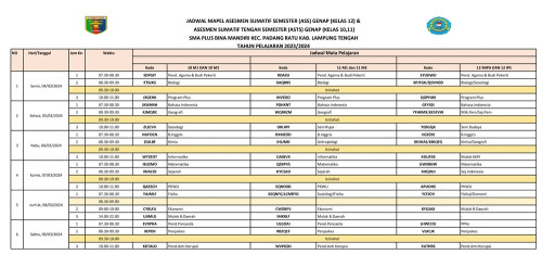 PAT dan PTS Genap 2023/2024